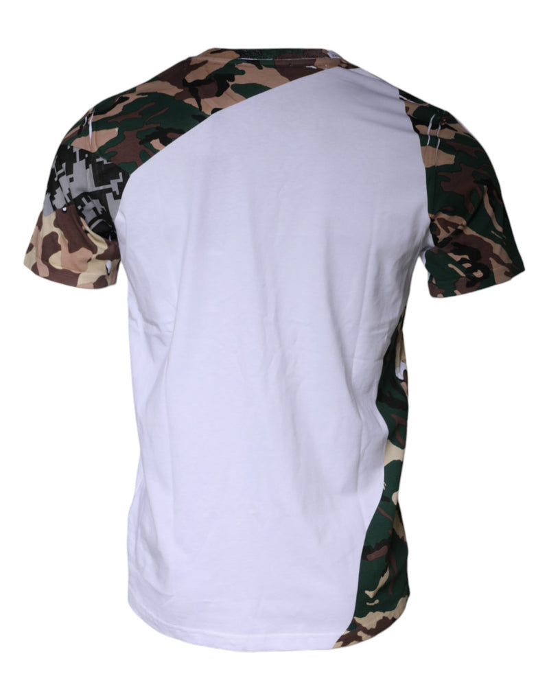 White Camouflage Stars Crew Neck T-shirt Dolce & Gabbana