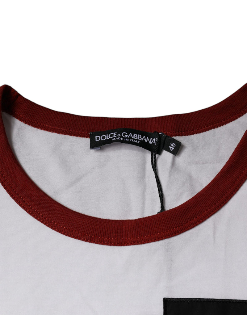 White Graphic Print Cotton Crew Neck T-shirt Dolce & Gabbana