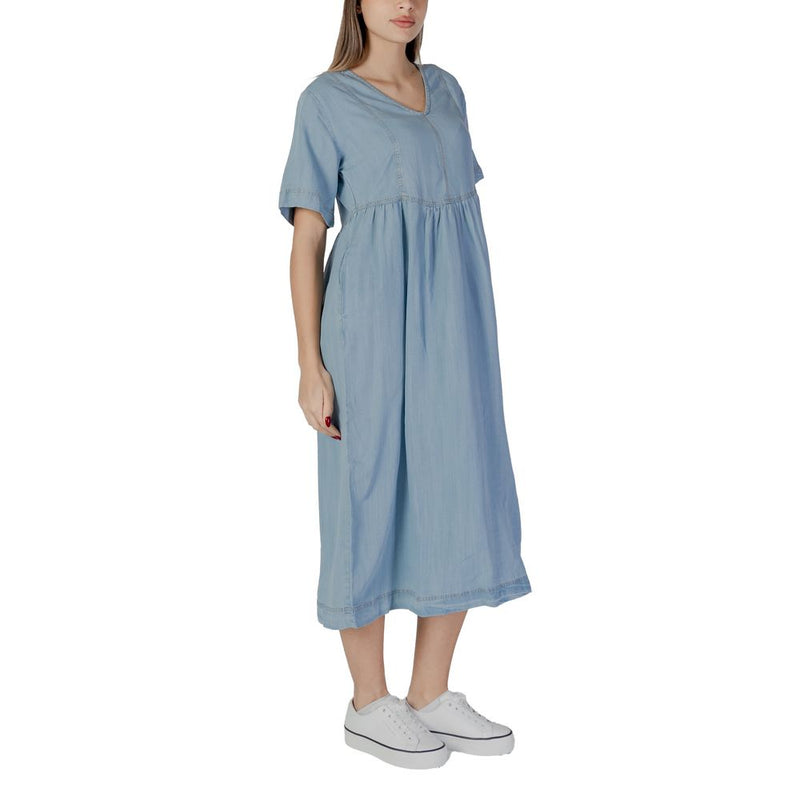 Light Blue Cotton Dress B.Young