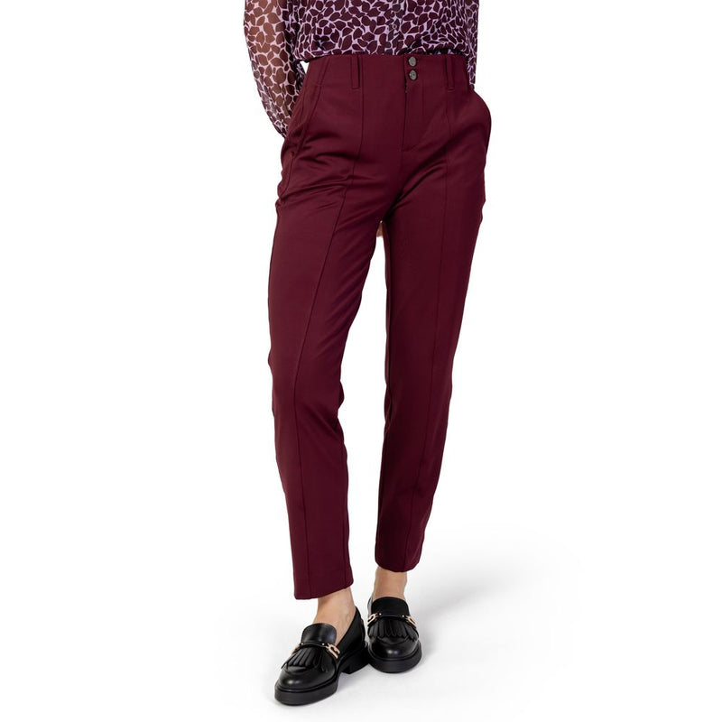 Bordeaux Polyester Jeans & Pant Street One