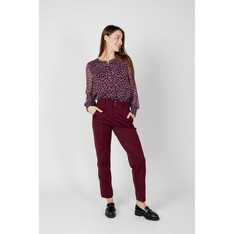 Bordeaux Polyester Jeans & Pant Street One