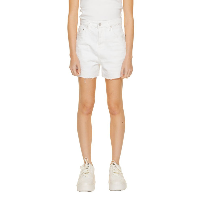 White Cotton Rigenerato Short Tommy Hilfiger Jeans