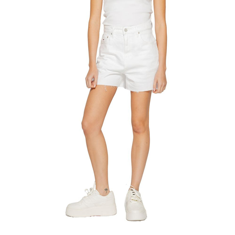 White Cotton Rigenerato Short Tommy Hilfiger Jeans