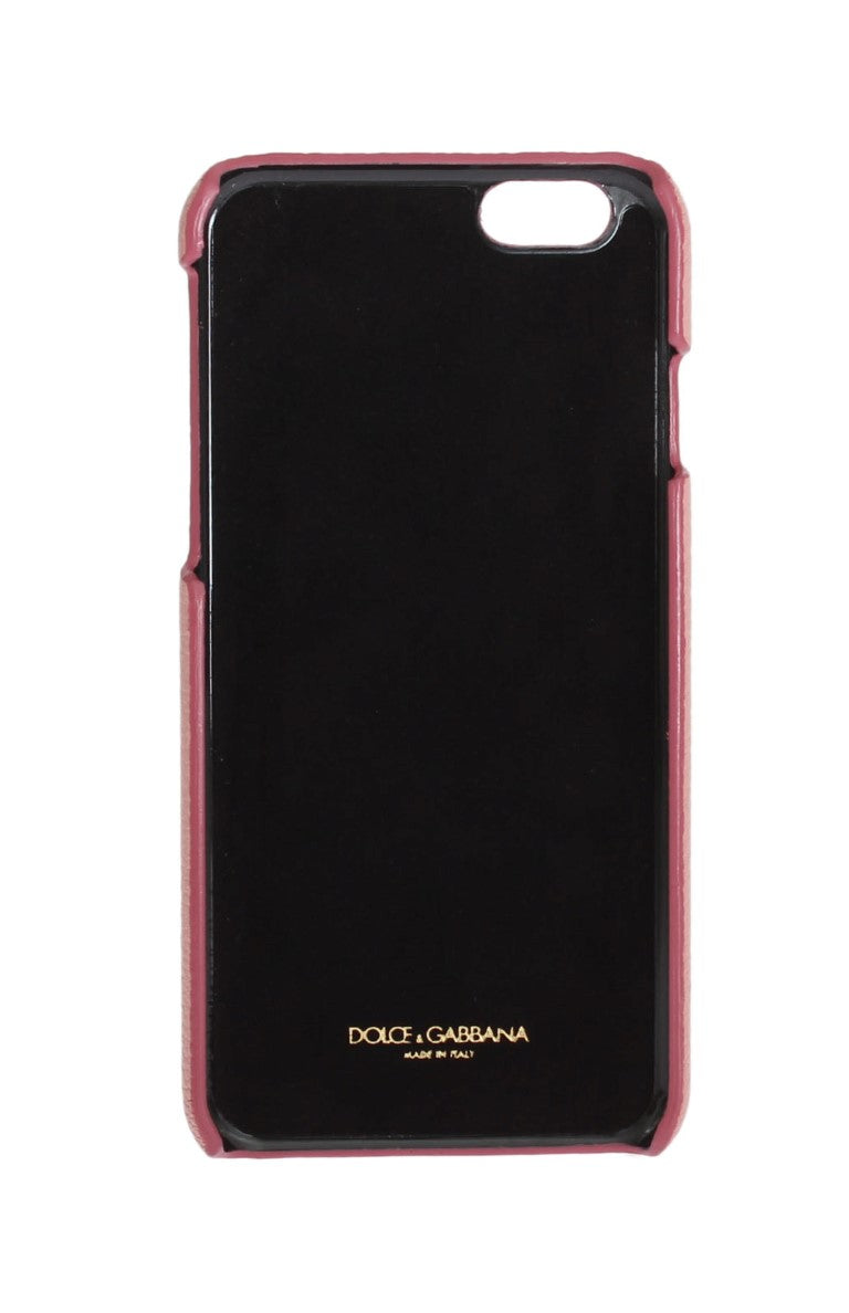 Chic Pink Leather Crystal iPhone Case Dolce & Gabbana