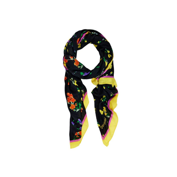 Black Polyester Scarf Desigual