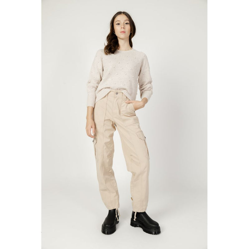 Beige Cotton Jeans & Pant Only