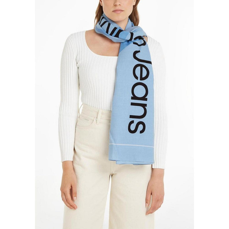 Blue Organic Cotton Scarf Calvin Klein