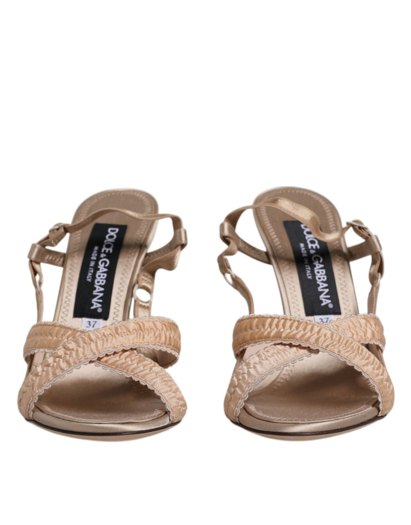 Beige Keira Slingback Heels Sandals Shoes Dolce & Gabbana