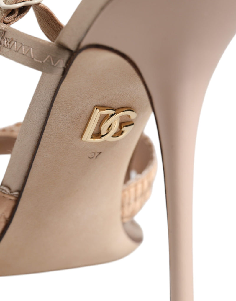 Beige Keira Slingback Heels Sandals Shoes Dolce & Gabbana