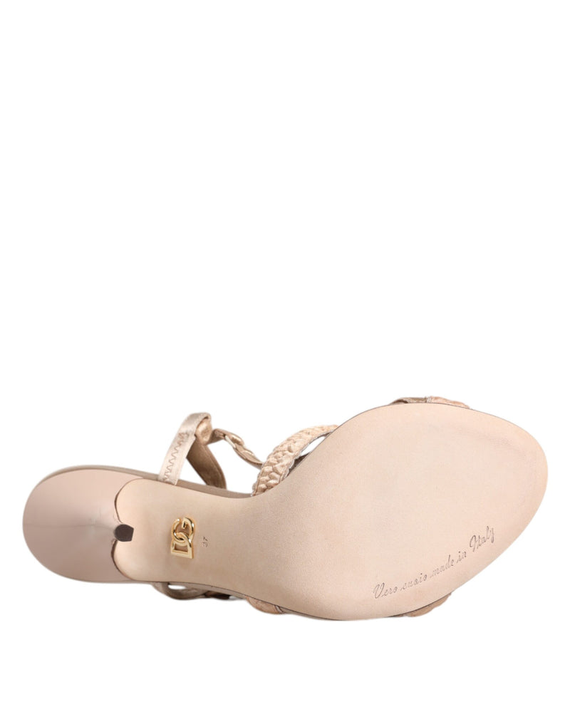 Beige Keira Slingback Heels Sandals Shoes Dolce & Gabbana