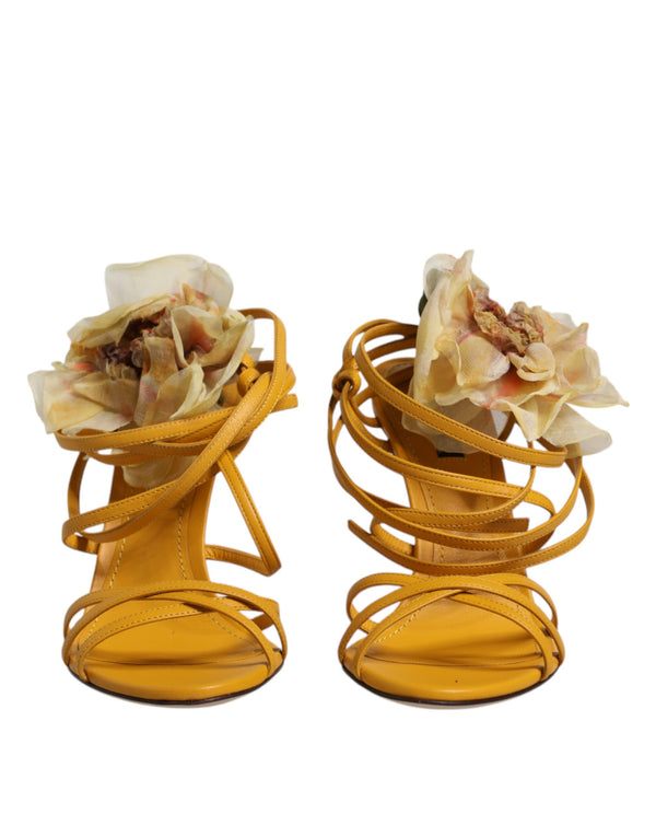 Orange Flower Applique Keira Sandals Shoes Dolce & Gabbana