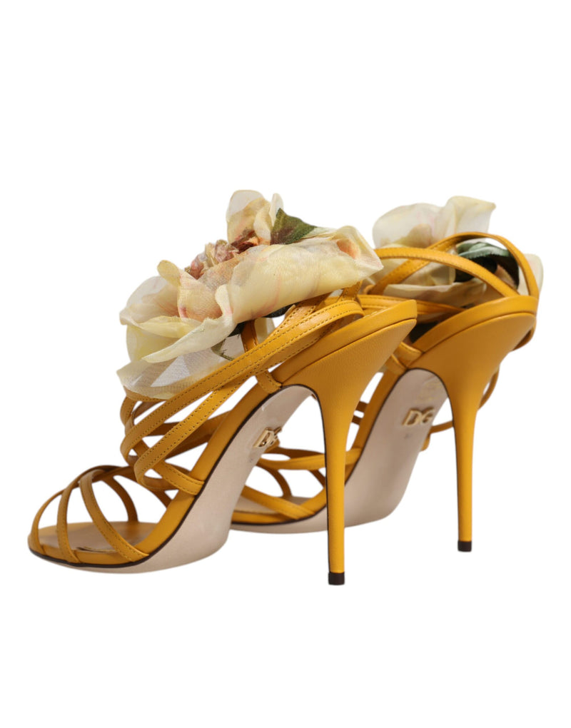 Orange Flower Applique Keira Sandals Shoes Dolce & Gabbana