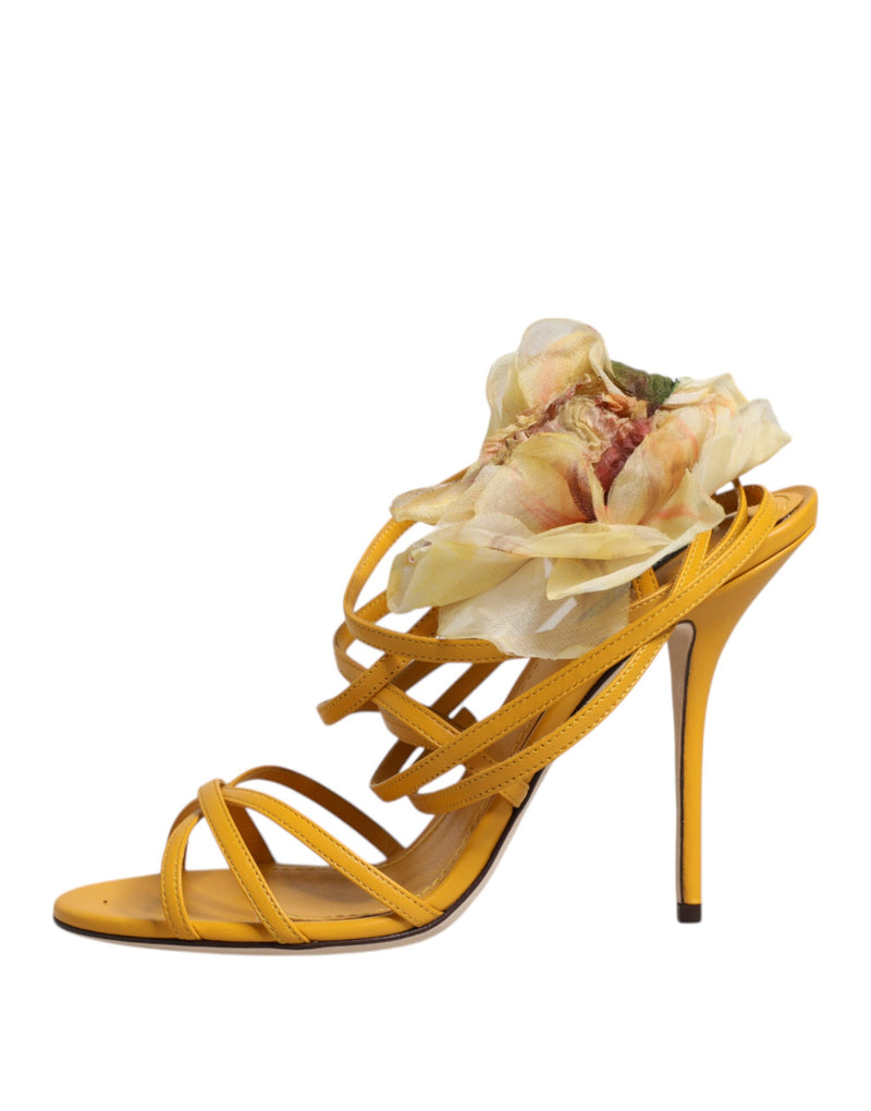 Orange Flower Applique Keira Sandals Shoes Dolce & Gabbana