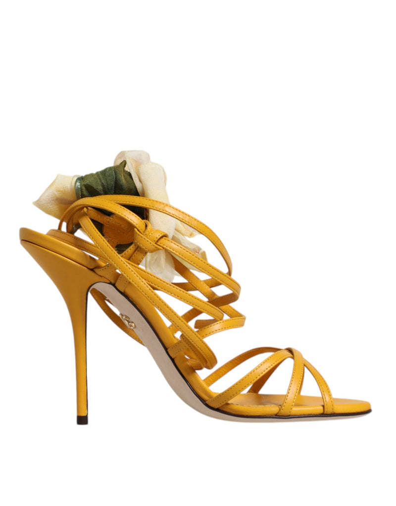 Orange Flower Applique Keira Sandals Shoes Dolce & Gabbana