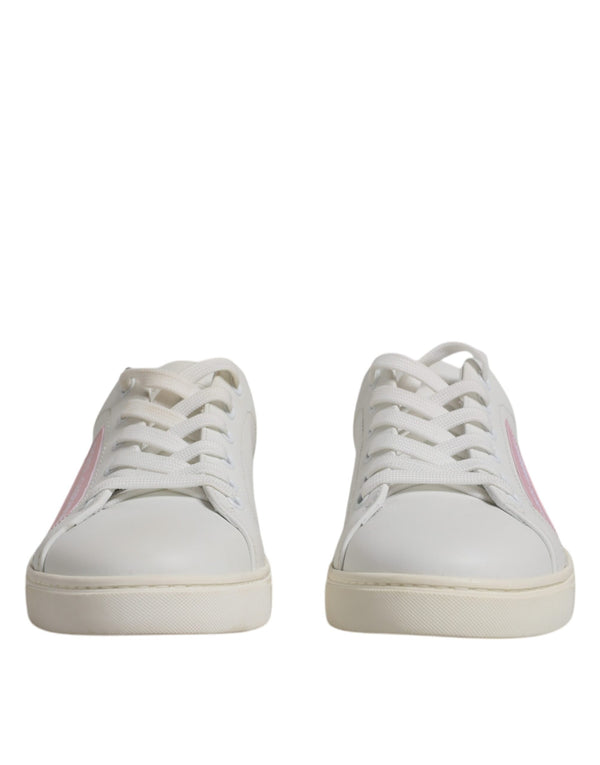 White Classic Calf Leather Sneakers Shoes Dolce & Gabbana