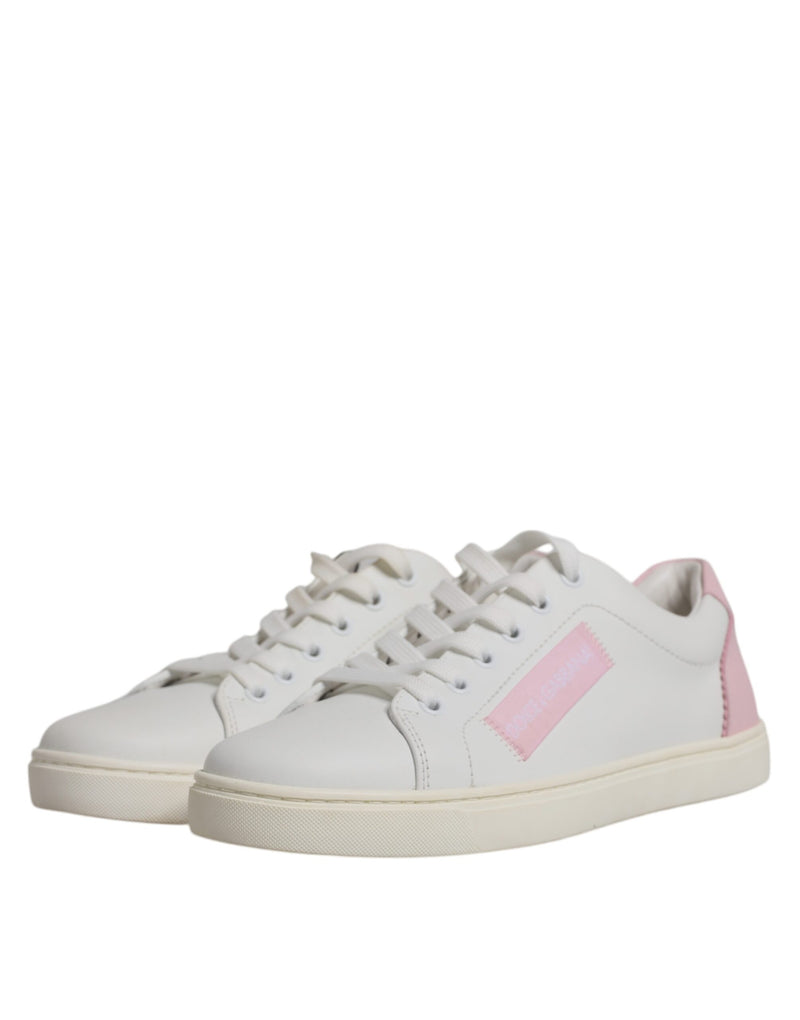 White Classic Calf Leather Sneakers Shoes Dolce & Gabbana