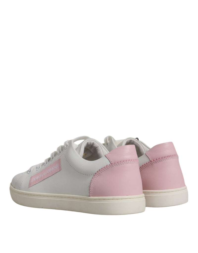 White Classic Calf Leather Sneakers Shoes Dolce & Gabbana