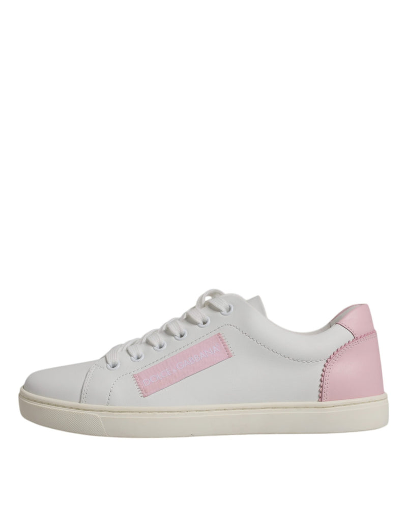 White Classic Calf Leather Sneakers Shoes Dolce & Gabbana