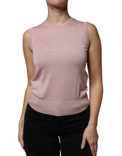 Pink Cashmere Knitted Sleeveless Tank Top Dolce & Gabbana