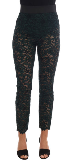 High Waist Floral Lace Slim Trousers Dolce & Gabbana