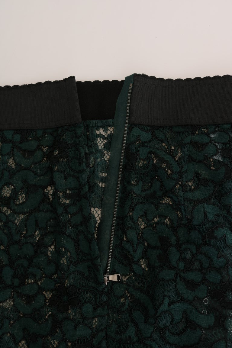 High Waist Floral Lace Slim Trousers Dolce & Gabbana