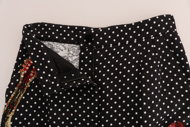 Elegant Polka Dot Embellished Trousers Dolce & Gabbana