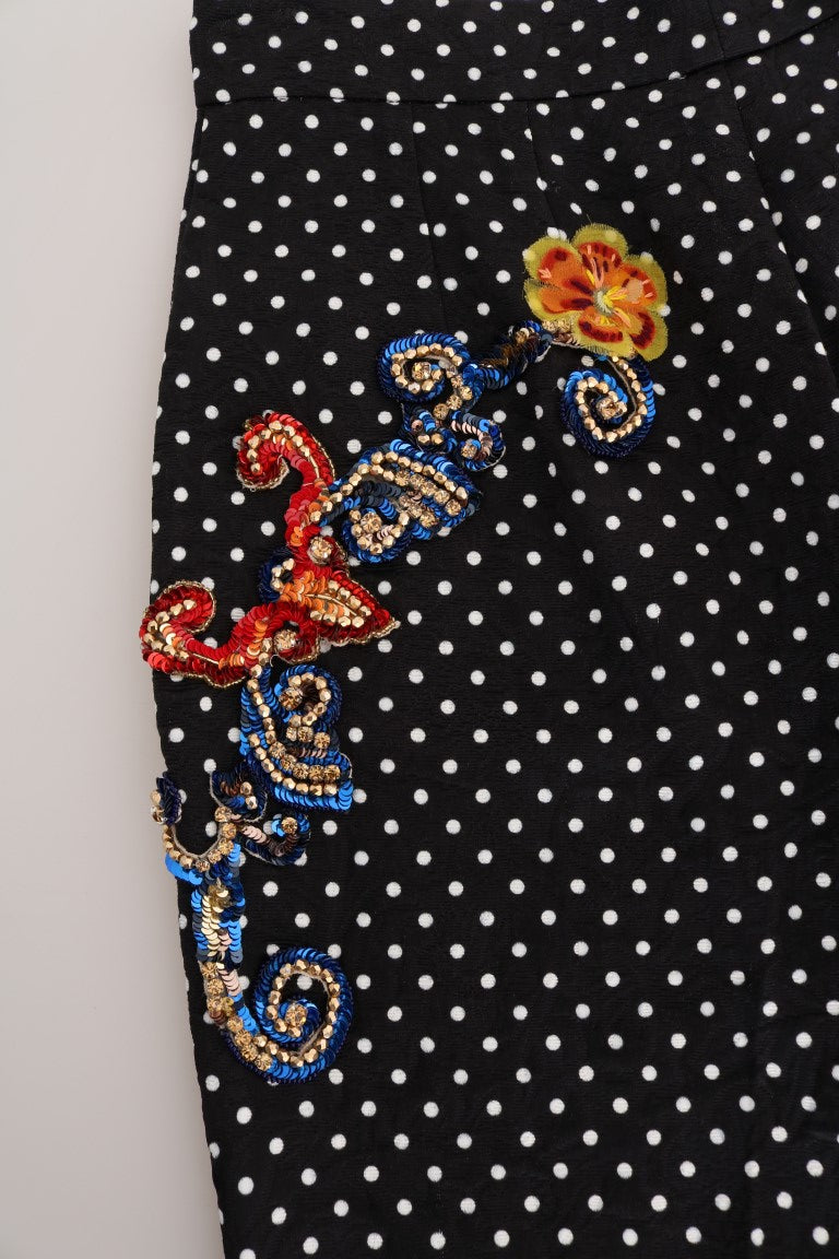 Elegant Polka Dot Embellished Trousers Dolce & Gabbana