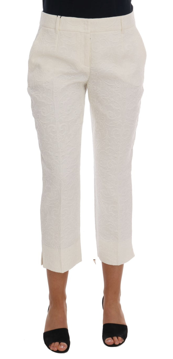 Elegant White Capri Pants - Cotton & Silk Blend Dolce & Gabbana