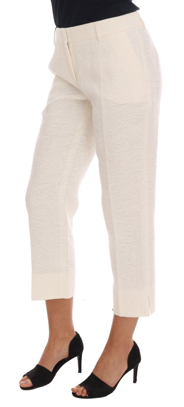 Elegant White Capri Pants - Cotton & Silk Blend Dolce & Gabbana