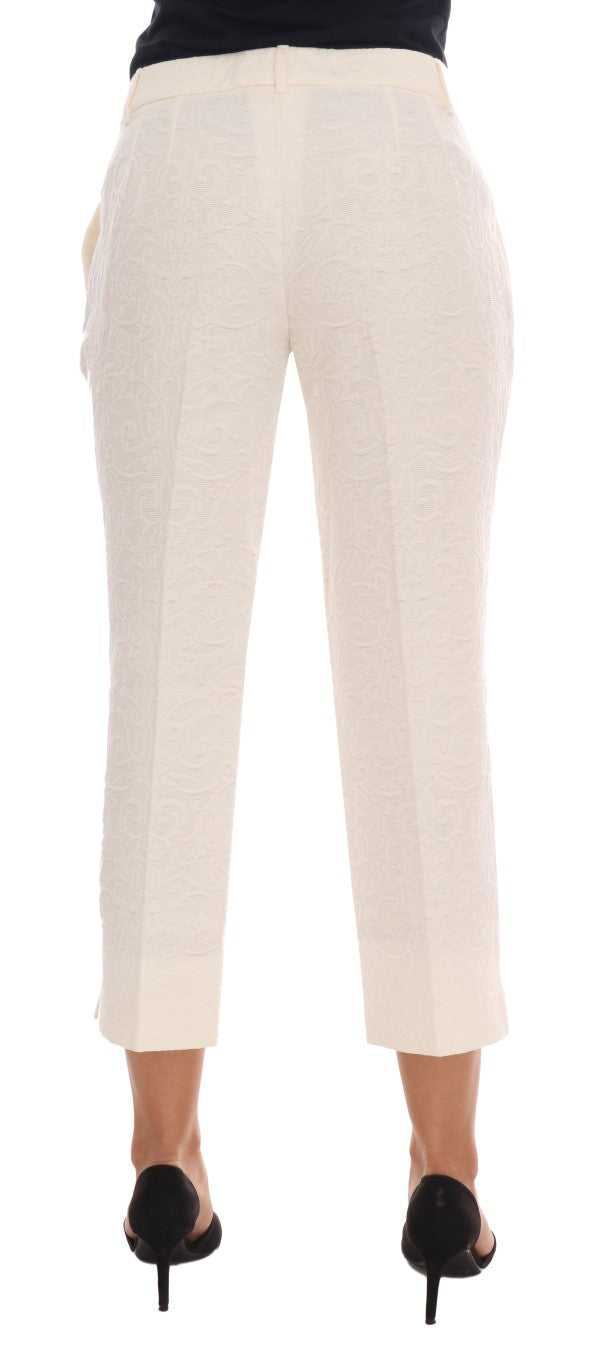 Elegant White Capri Pants - Cotton & Silk Blend Dolce & Gabbana