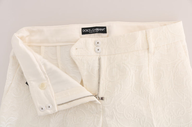 Elegant White Capri Pants - Cotton & Silk Blend Dolce & Gabbana