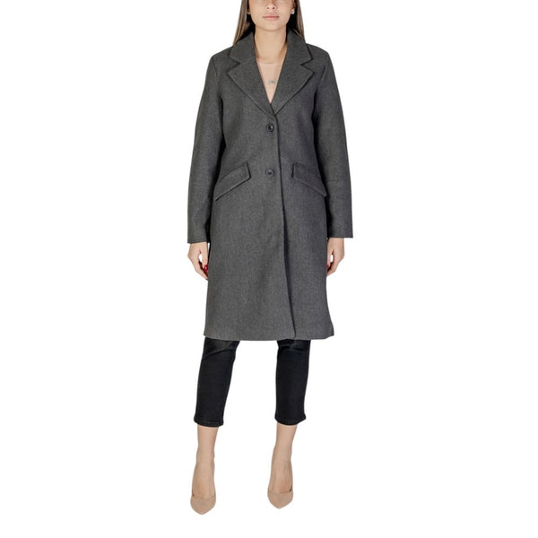 Gray Polyester Jackets & Coat Vero Moda