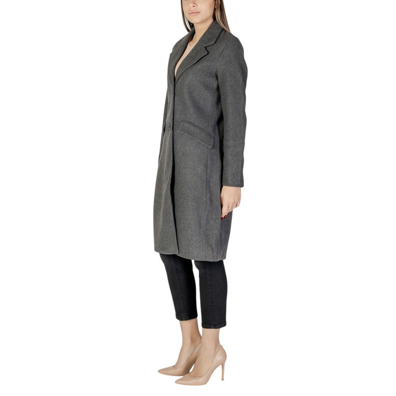 Gray Polyester Jackets & Coat Vero Moda