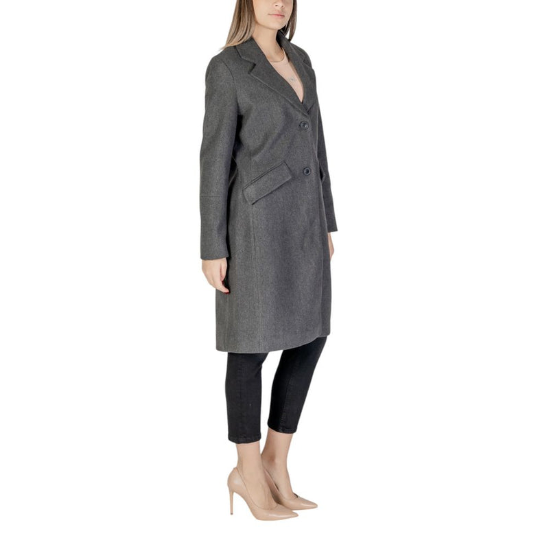 Gray Polyester Jackets & Coat Vero Moda