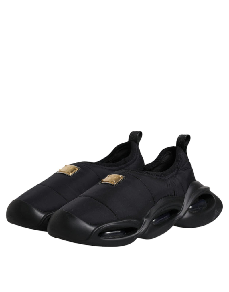 Black Slip On Wave Low Top Men Sneakers Shoes Dolce & Gabbana