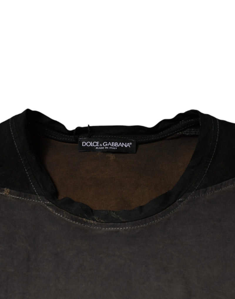 Brown Graphic Print Cotton Round Neck T-shirt Dolce & Gabbana