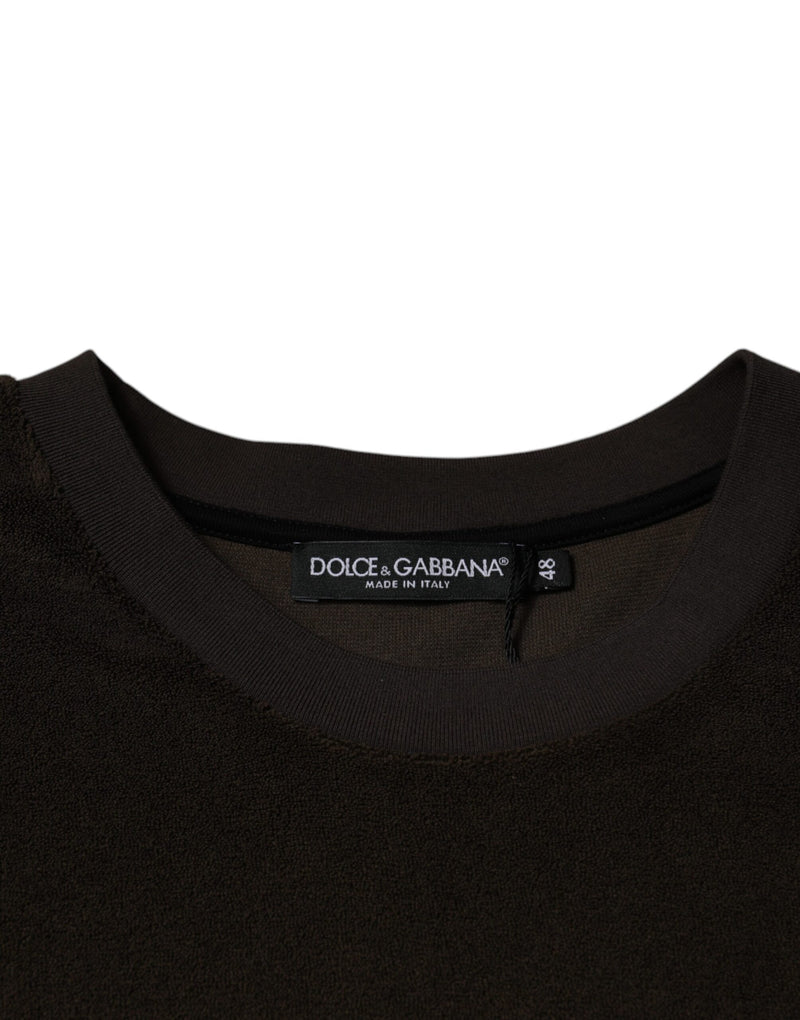 Brown Cotton Crew Neck Short Sleeves T-shirt Dolce & Gabbana