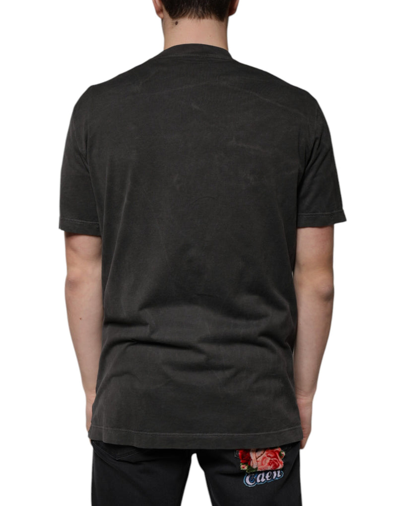 Black Cotton Crew Neck Short Sleeves T-shirt Dolce & Gabbana