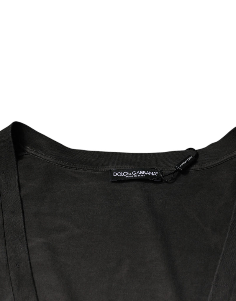 Black Cotton Crew Neck Short Sleeves T-shirt Dolce & Gabbana