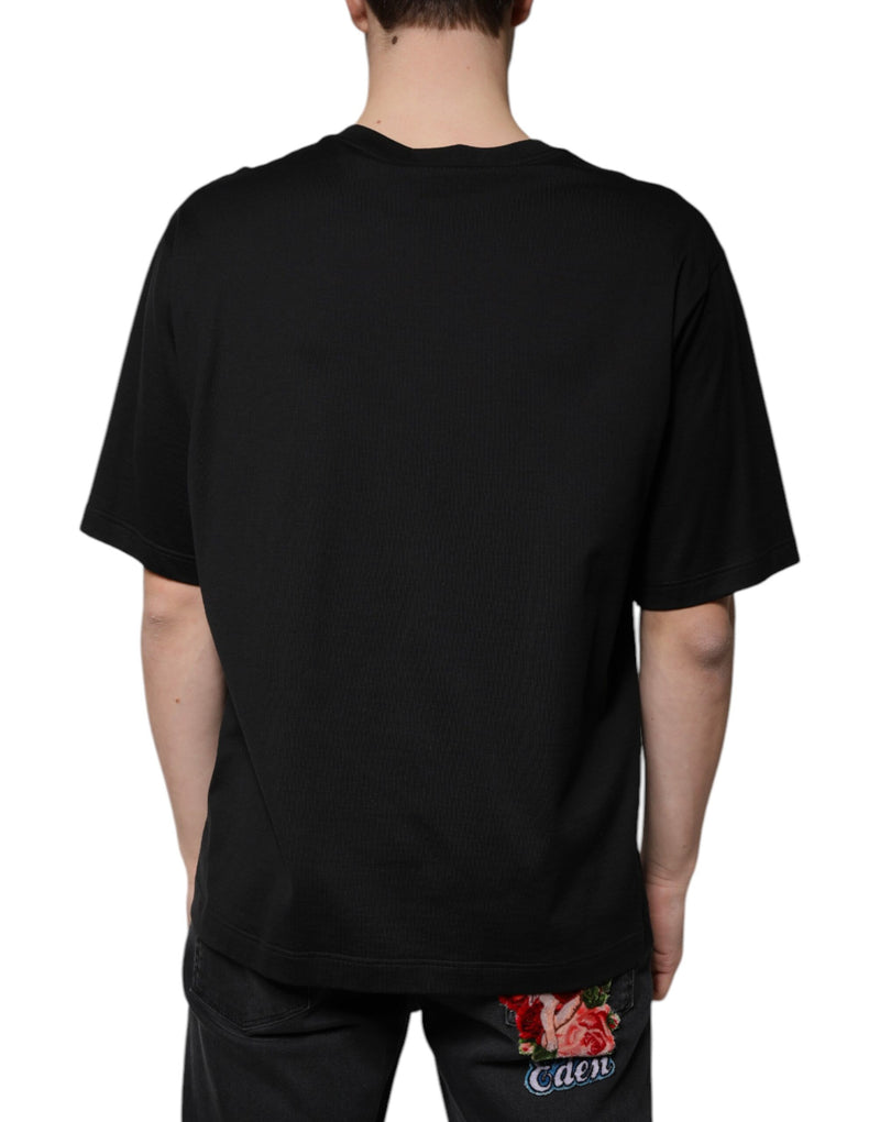 Black Cotton Crew Neck Short Sleeves T-shirt Dolce & Gabbana