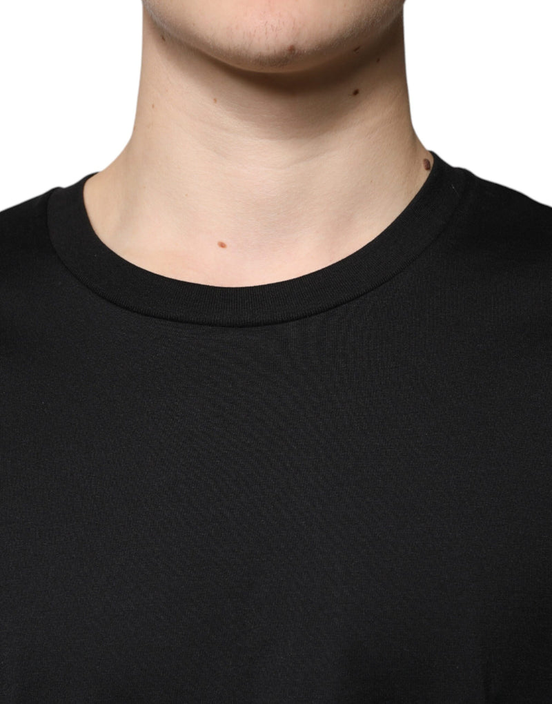 Black Cotton Crew Neck Short Sleeves T-shirt Dolce & Gabbana