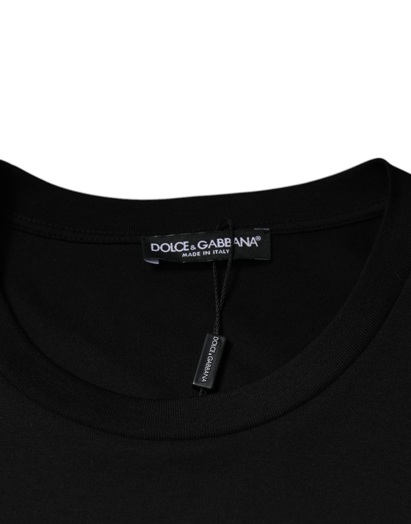 Black Cotton Crew Neck Short Sleeves T-shirt Dolce & Gabbana