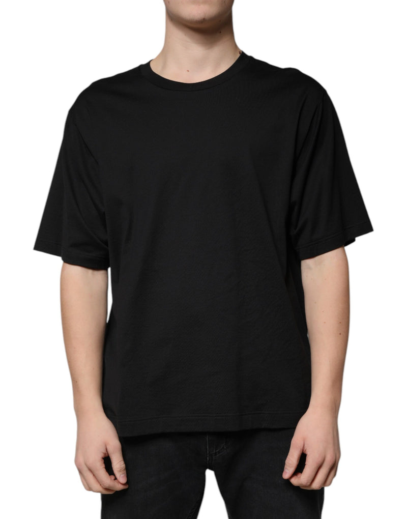 Black Cotton Crew Neck Short Sleeves T-shirt Dolce & Gabbana