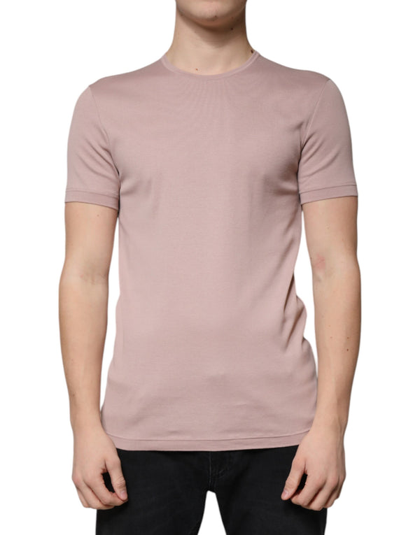 Brown Cotton Short Sleeves Round Neck T-shirt Dolce & Gabbana