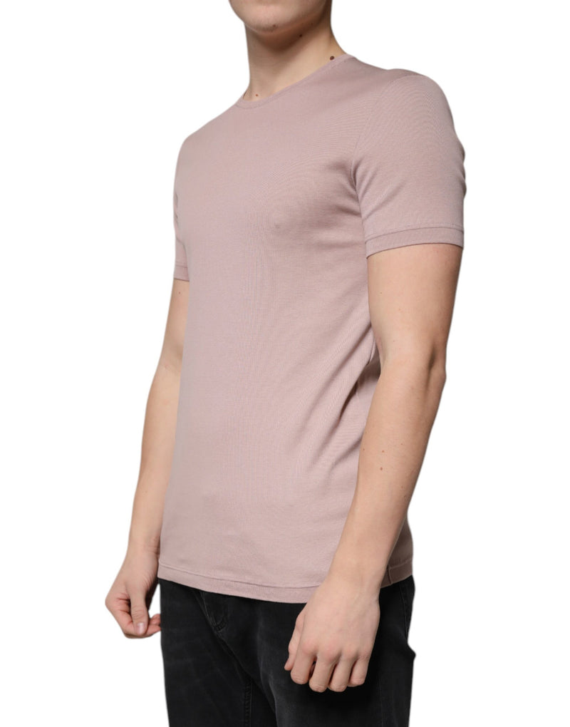 Brown Cotton Short Sleeves Round Neck T-shirt Dolce & Gabbana