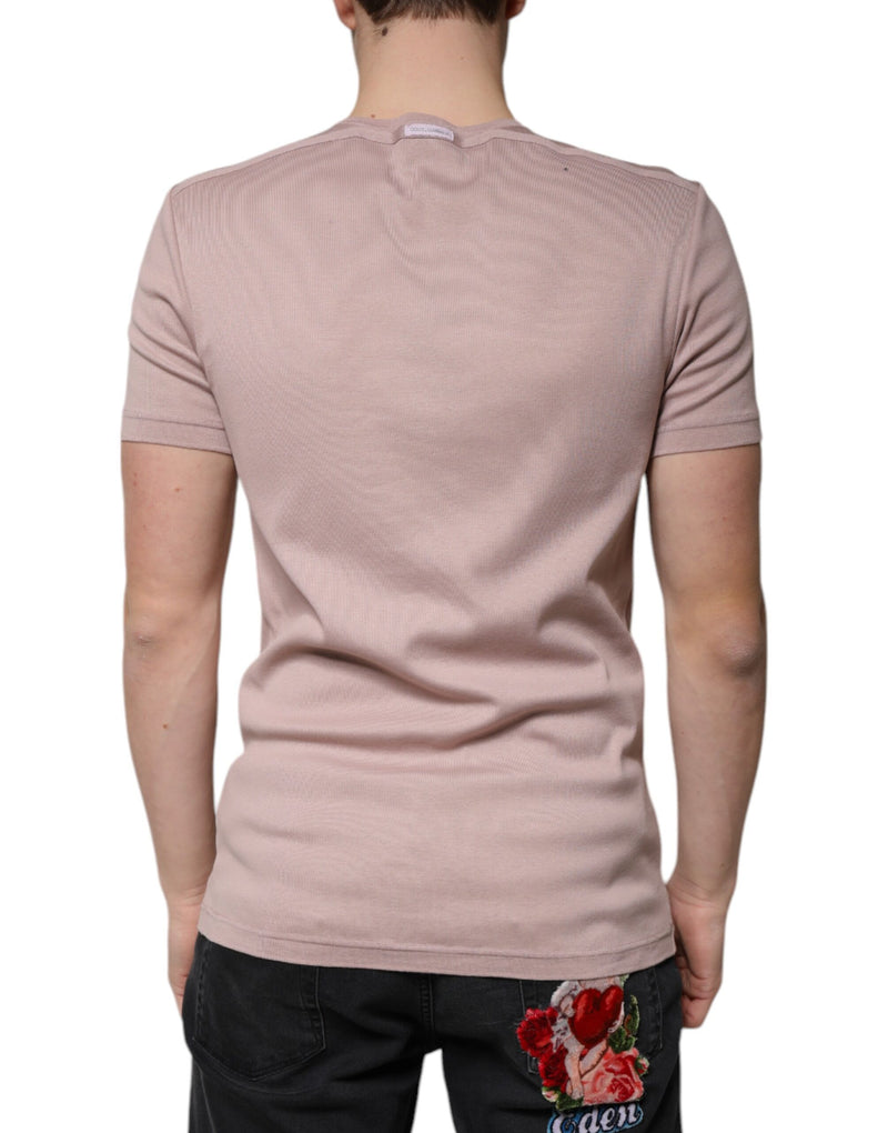 Brown Cotton Short Sleeves Round Neck T-shirt Dolce & Gabbana