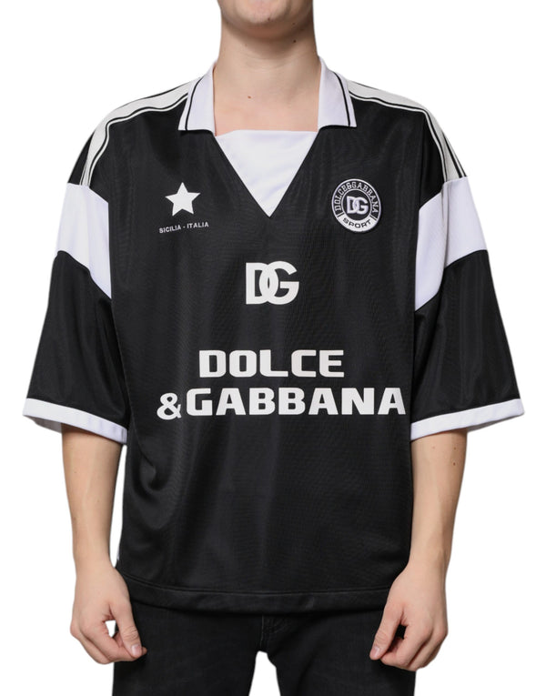 Black White Sicilia Short Sleeves T-shirt Dolce & Gabbana