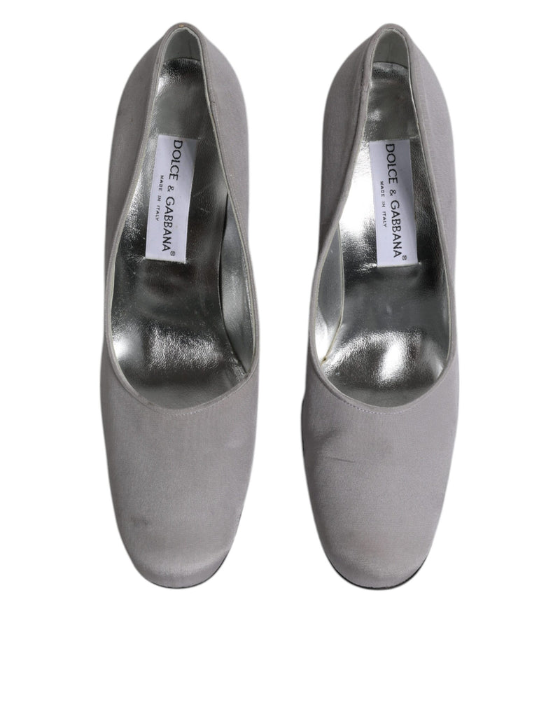 Gray Suede Leather High Heel Pumps Shoes Dolce & Gabbana