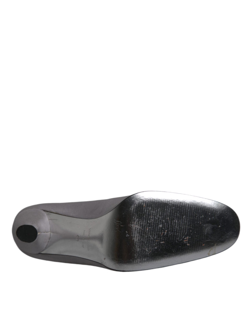 Gray Suede Leather High Heel Pumps Shoes Dolce & Gabbana