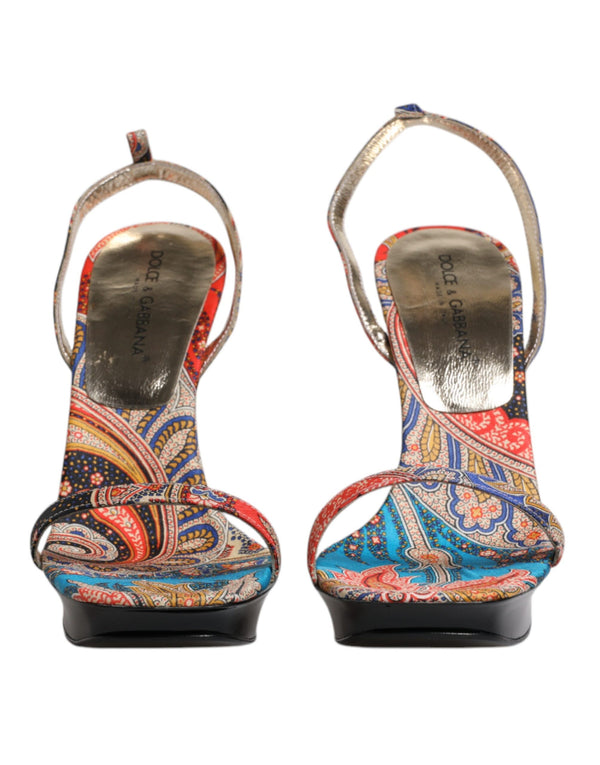 Multicolor Floral High Heels Sandals Shoes Dolce & Gabbana